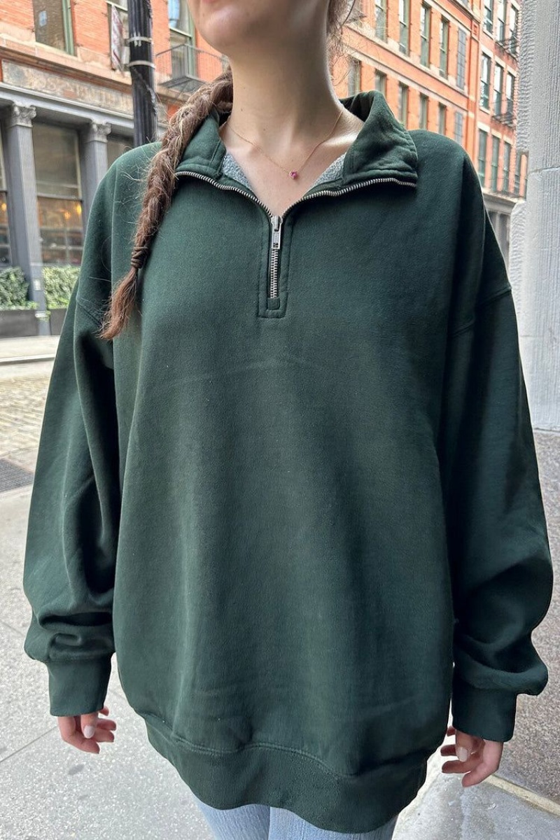 Sweatshirt Brandy Melville Missy Oversized Vert Foncé | NAI-07685257